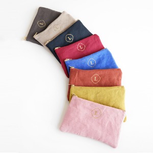 Premium Linen Zip pouch - Pocket